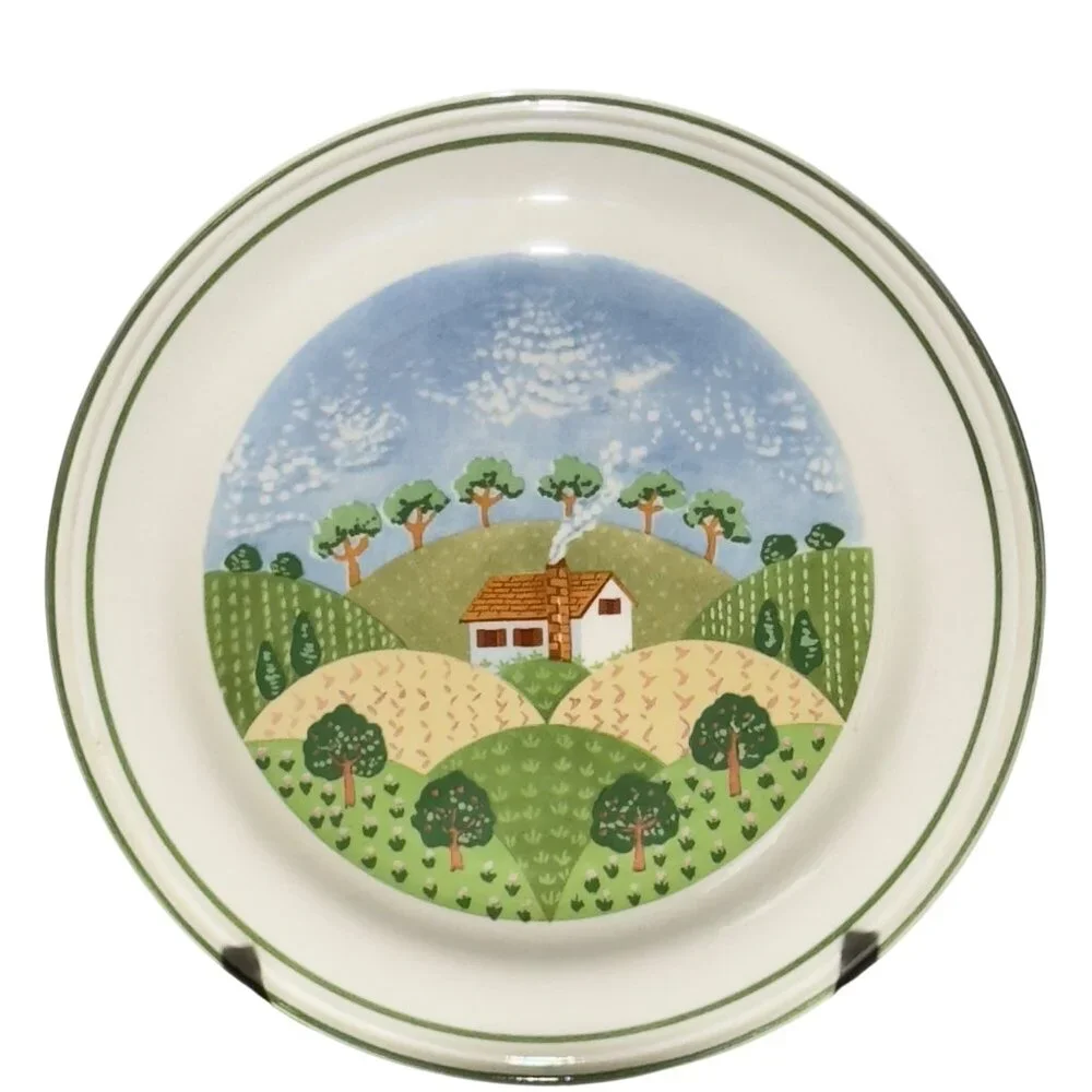 Sangostone Country Cottage Dinner Plates 10.5" Dia. Set Of Four - Picture 1 of 10